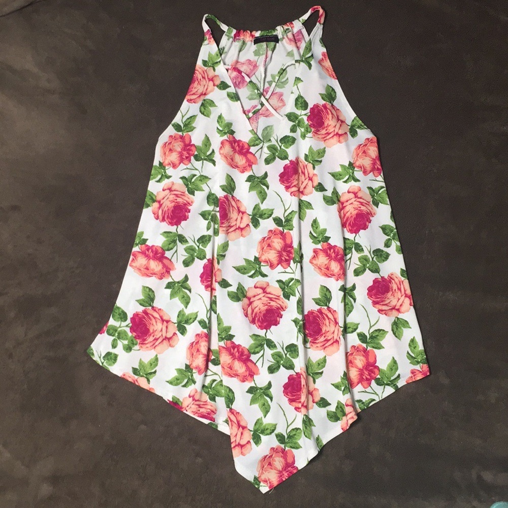 White Floral Top